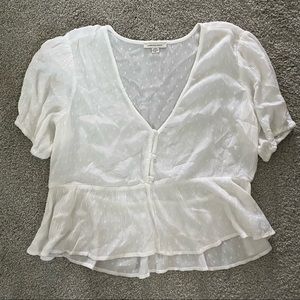 AE WHITE PEPLUM BLOUSE